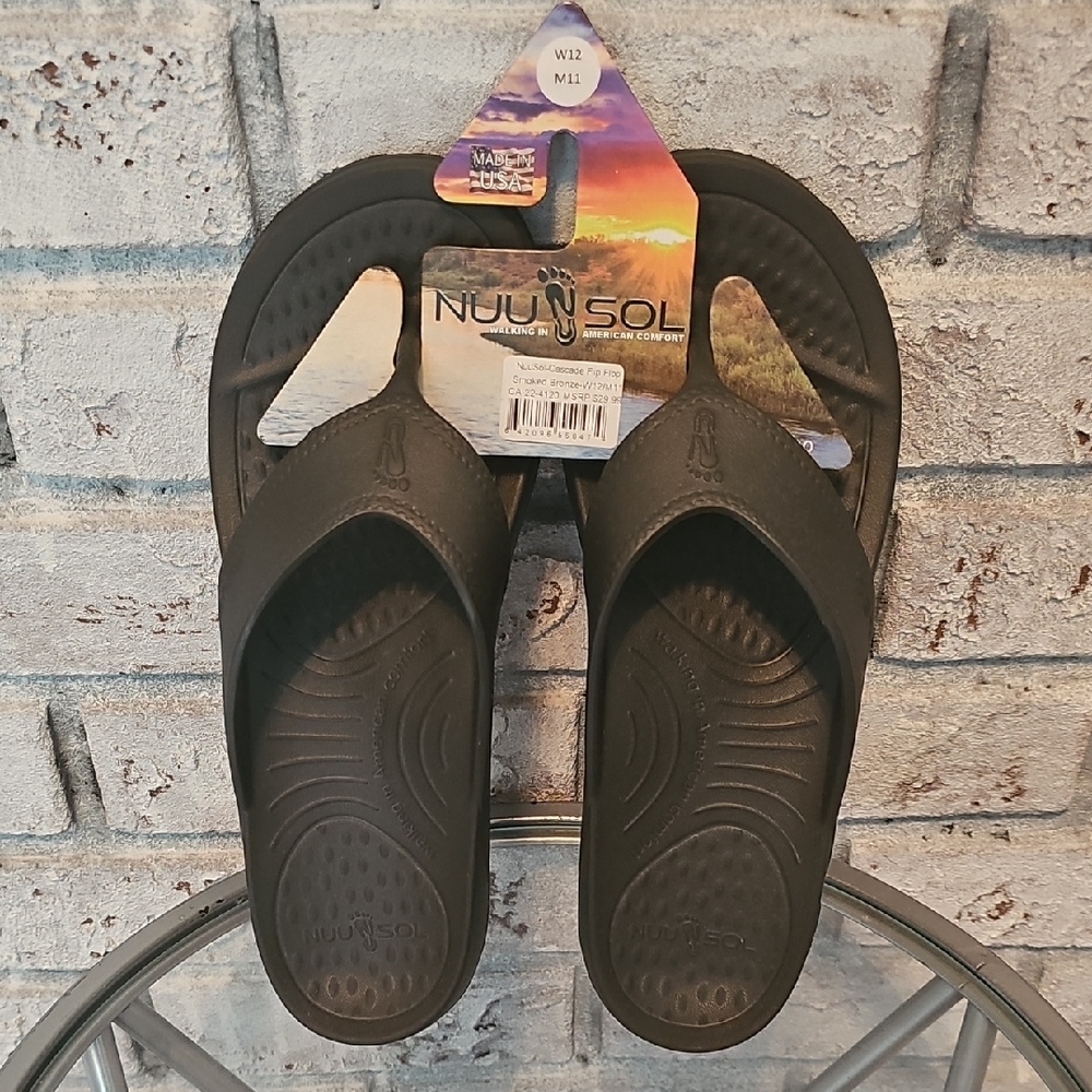 Men's Brown NuuSol Flip Flops Made In The USA Size 11